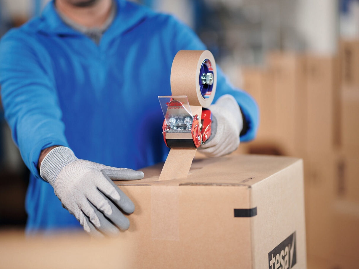 Tesa Cinta De Embalaje Tesapack Estándar Rollo 50mx50mm Papel Adhesivo Blanco