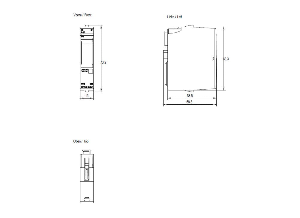 Siemens 6es71356hd000ba1 Simatic Et 200sp Analo. Ausg.Modul Aq 4xu I Stand.