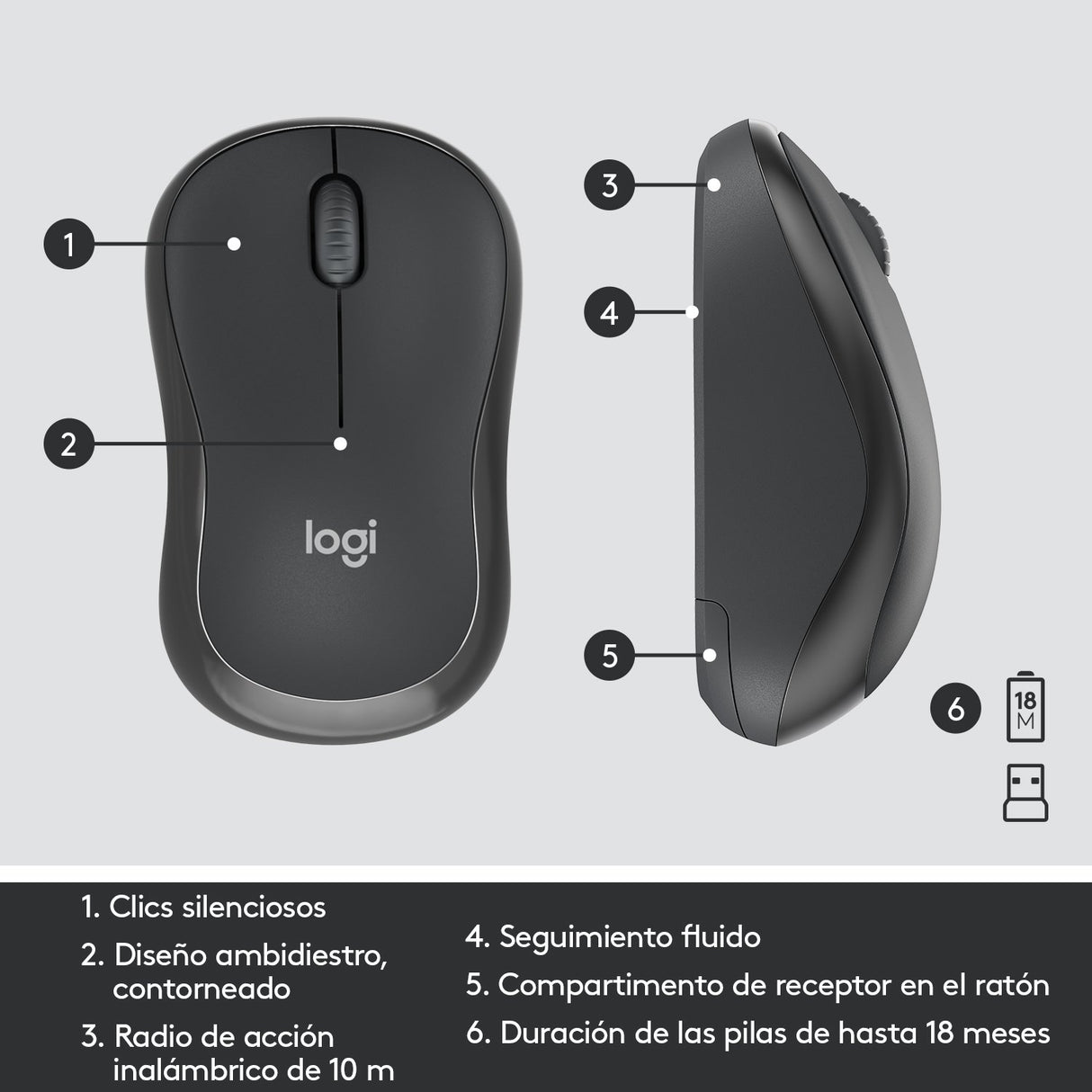 EAN 5099206092419 - Logitech 920-009798 teclado Ratón incluido Oficina RF inalámbrico QWERTY Español Grafito imagen 12