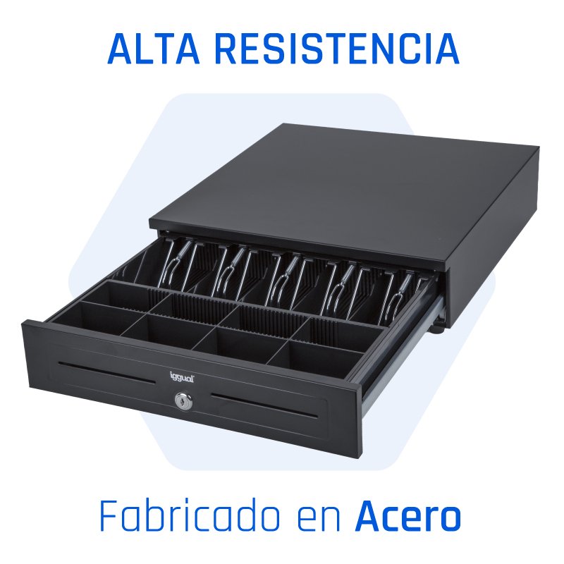 Iggual Cajón Portamonedas Iron-Hd 41cm 5+8 Negro