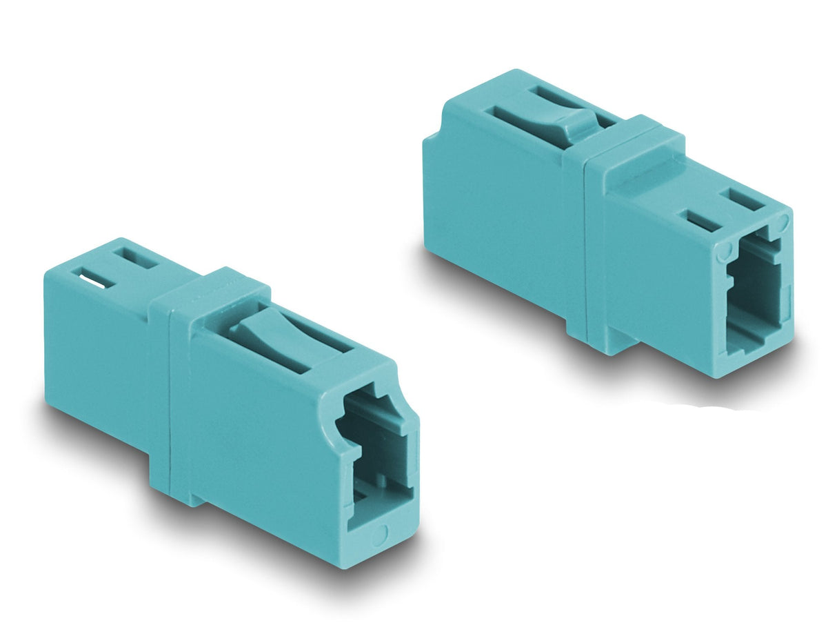 Delock 87987 Acoplador De Fibra Óptica Lc Simplex Hembra A Lc Simplex Hembra Om3 Cian