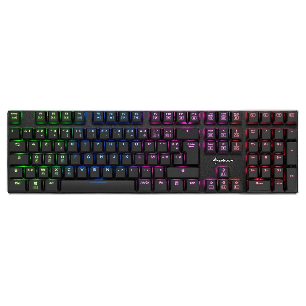 Teclado Gaming (Frances) Sharkoon Purewriter Rgb, Kailh Choc Low Profile Blue