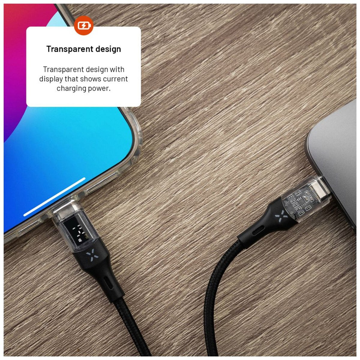 Cable Fixed Usb-C Usb-C With Display, Pd Support, 1.2m, Usb 2.0, 100w, Black