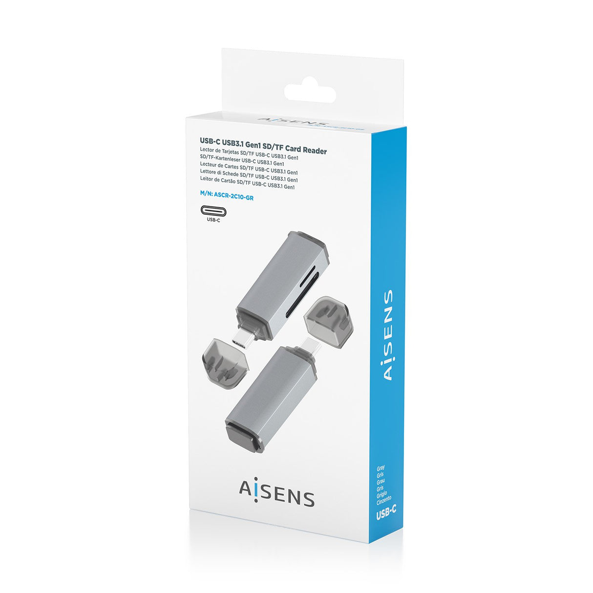 EAN 8435739903322 - AISENS ASCR-2C10-GR lector de tarjeta USB 3.2 Gen 1 (3.1 Gen 1) Type-C imagen 7