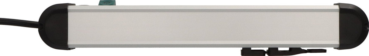Regleta Brennenstuhl Premium-Alu-Line De 6 Contactos (Negro/Plata, 3 Metros, Con Interruptor De Seguridad)