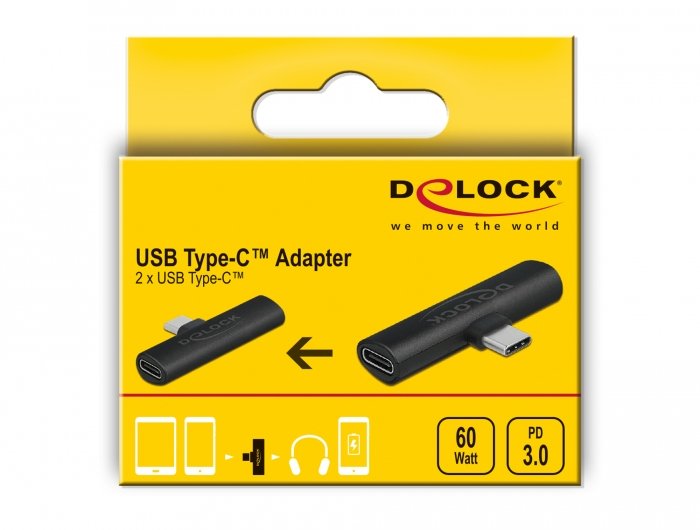 Delock Adapter Usb Type-C A 2 X Usb Type-C Pd Negro