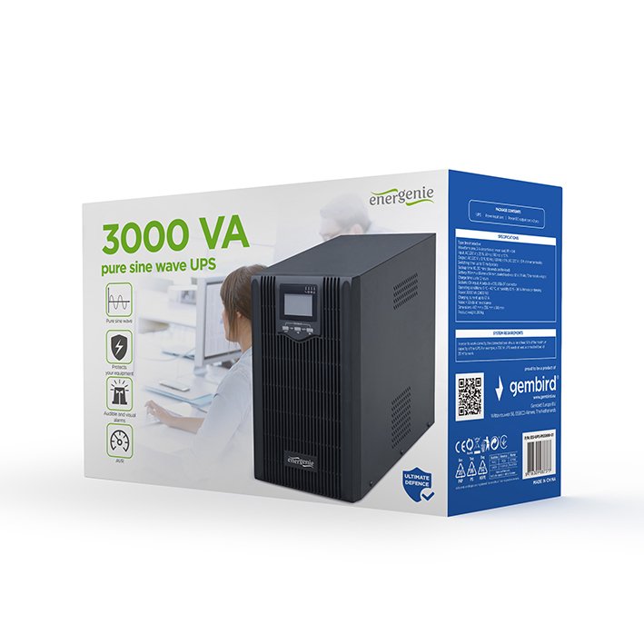 EAN 8716309087377 - Gembird EG-UPS-PS3000-01 sistema de alimentación ininterrumpida (UPS) Línea interactiva 3 kVA 2400 W 4 sa imagen 4