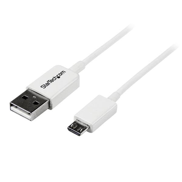Startech.Com Cable Adaptador 1m Usb A Macho A Micro Usb B Macho Para Teléfono Móvil Smartphone Datos Carga Blanco Cable Usb Micro-Usb Tipo B (M) A Usb (M) Usb 2.0 1 M Moldeado Blanco Para P/N: Usbextpaa1mw Usbextpaa2mw Usbextpaa3mw Usbp