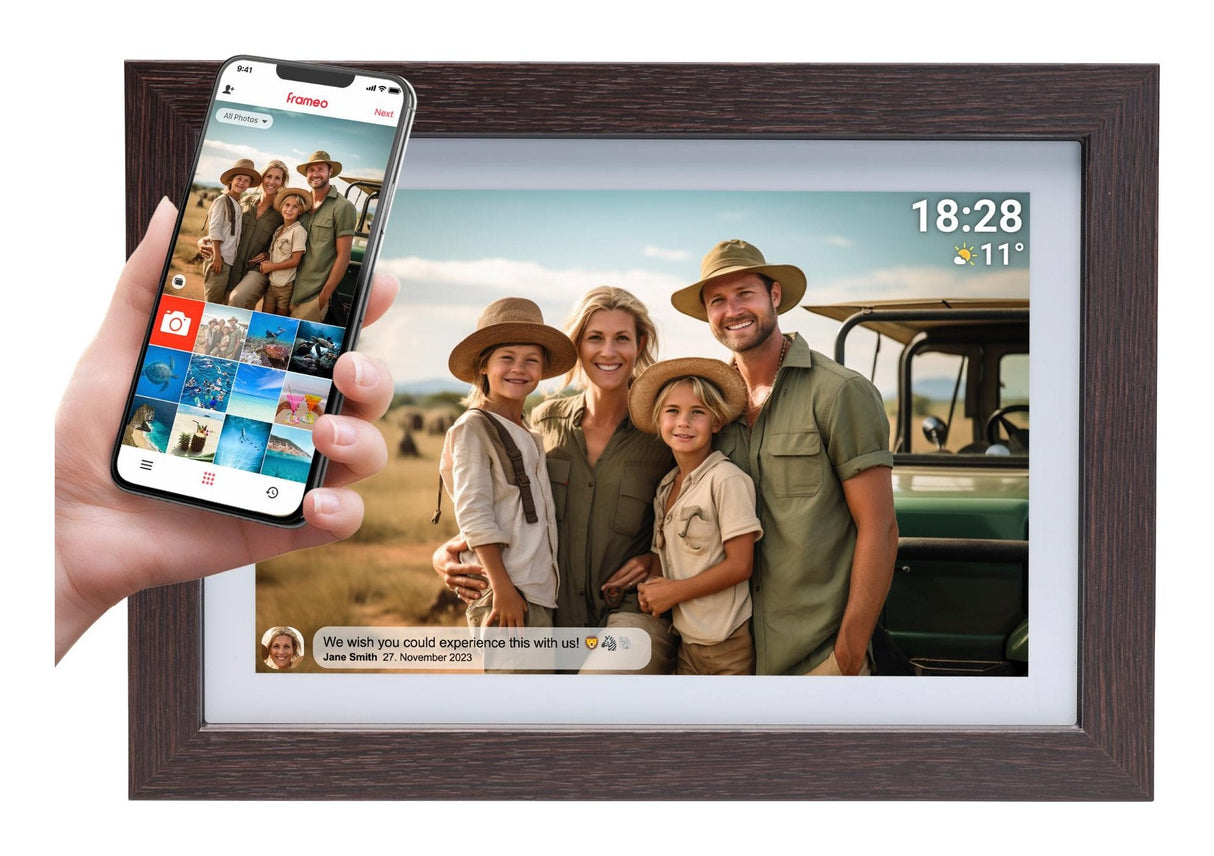 EAN 5706751070310 - Denver PFF-1042DWMK2 marco fotográfico digital Madera 25,6 cm (10.1") Pantalla táctil Wifi imagen 2