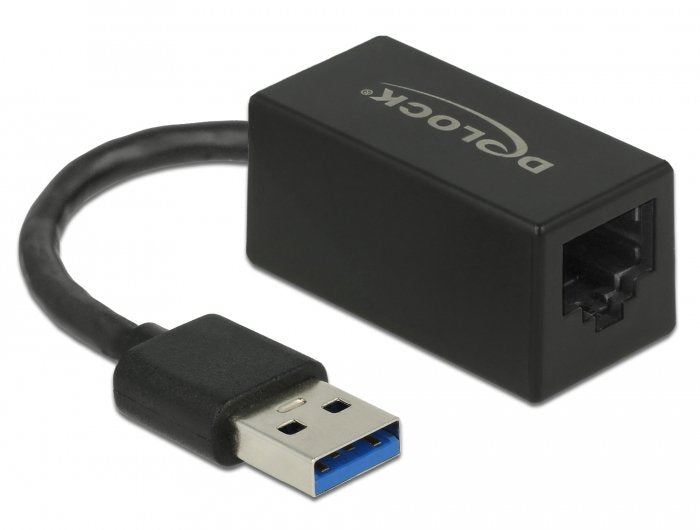 Delock Adaptador Superspeed Usb (Usb 3.2 Gen 1) Con Usb Tipo-A Macho > Gigabit Lan 10/100/1000 Mbps Compacto Negro