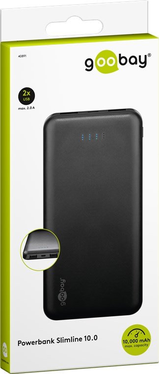 Power-Bank Goobay Slimline 10.000mah Black