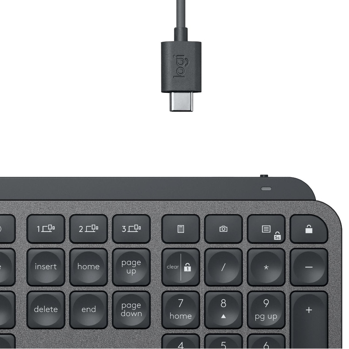 Teclado Ingles Logitech Mx Keys Rf Wireless + Bluetooth Qwerty Internacional De Ee.Uu. Grafito