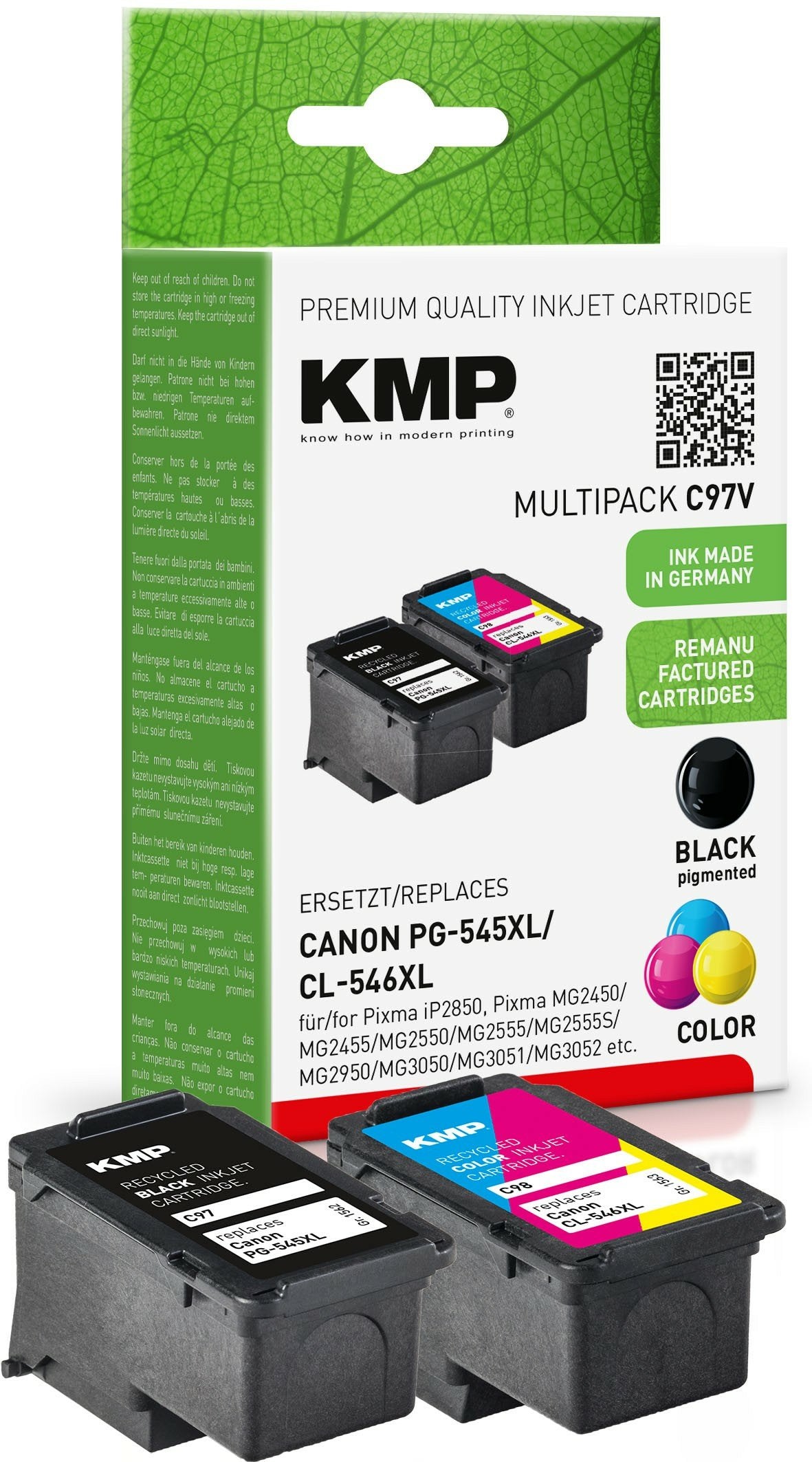Kmp C97v Multipack Bk/Color Comp. W. Canon Pg-545/Cl-546 Xl