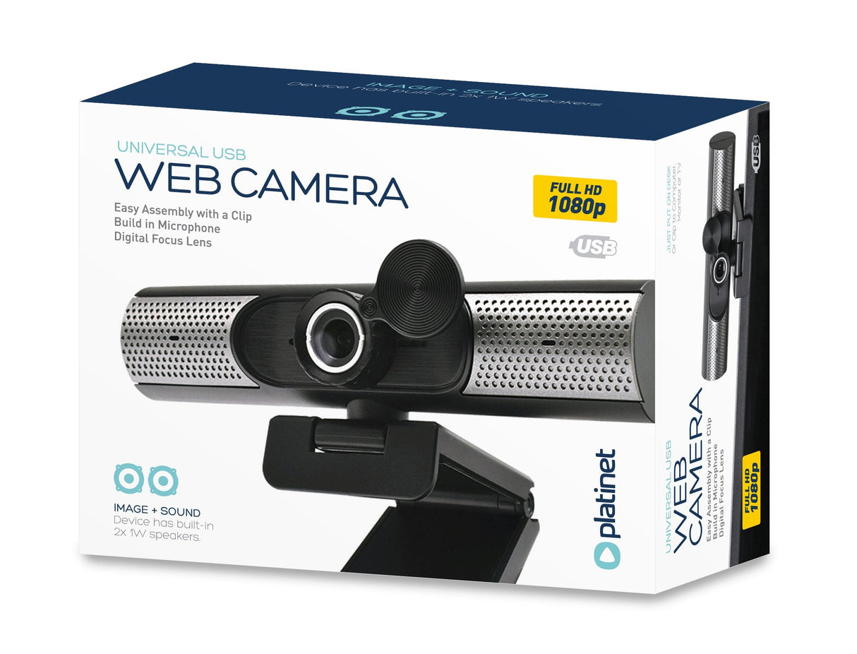 Platinet Webcam 1080p Full Hd Autofocus Digital + Altavoz