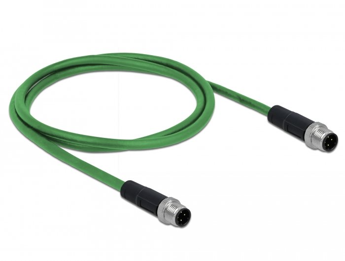 Delock Cable De Red M12 D-Kodiert 4 Pin Conector Macho A Macho Tpu 1 M