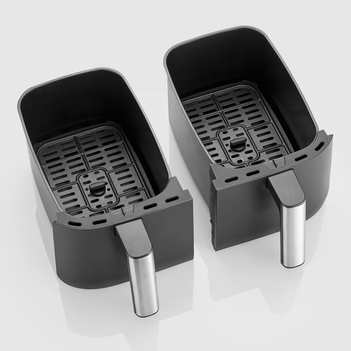 Severin Fr 2453 Doble 3,25 L Independiente 2850 W Freidora De Aire Caliente Negro, Plata