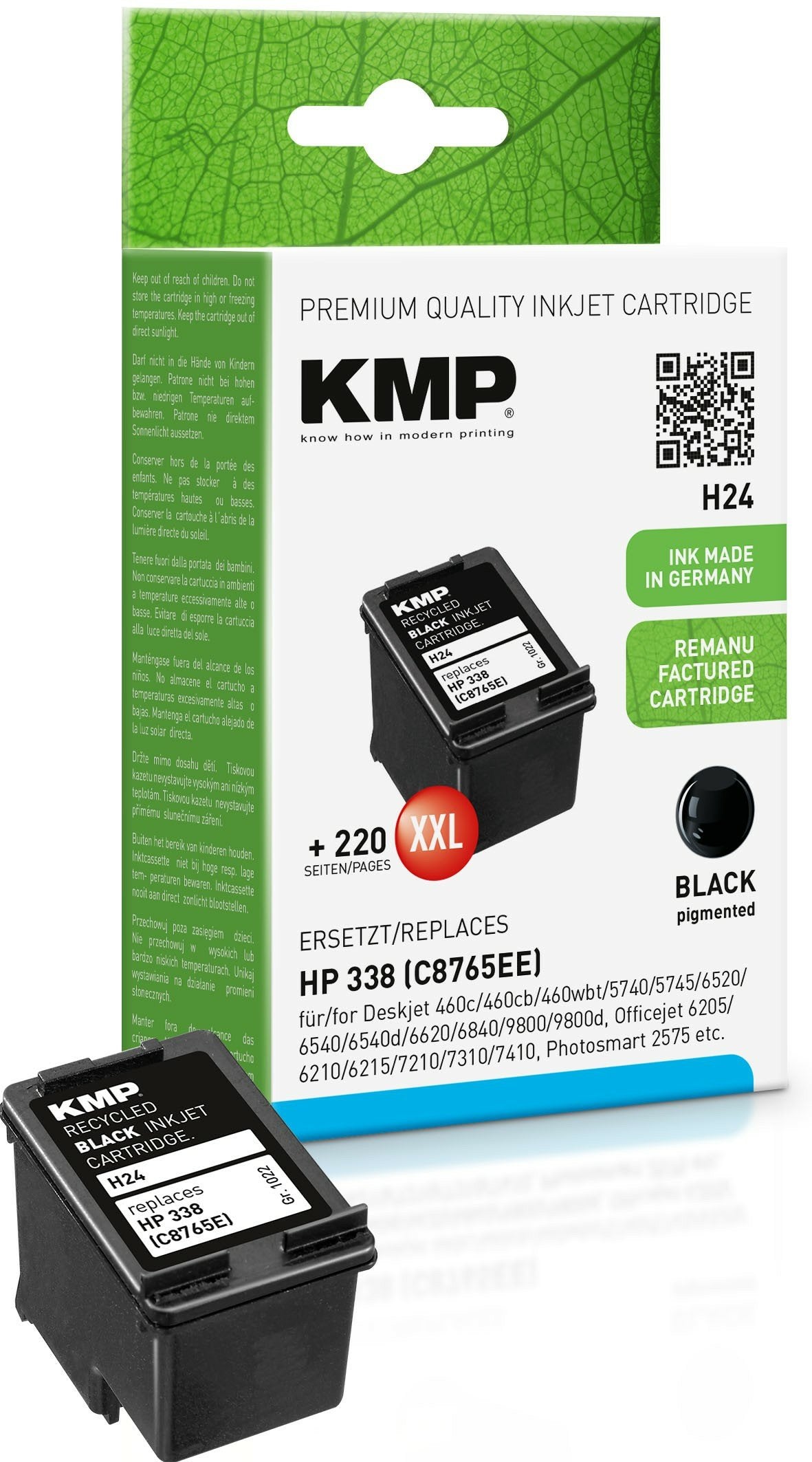 Cartucho De Tinta Negro Kmp H24 Compatible Con Hp C 8765 E