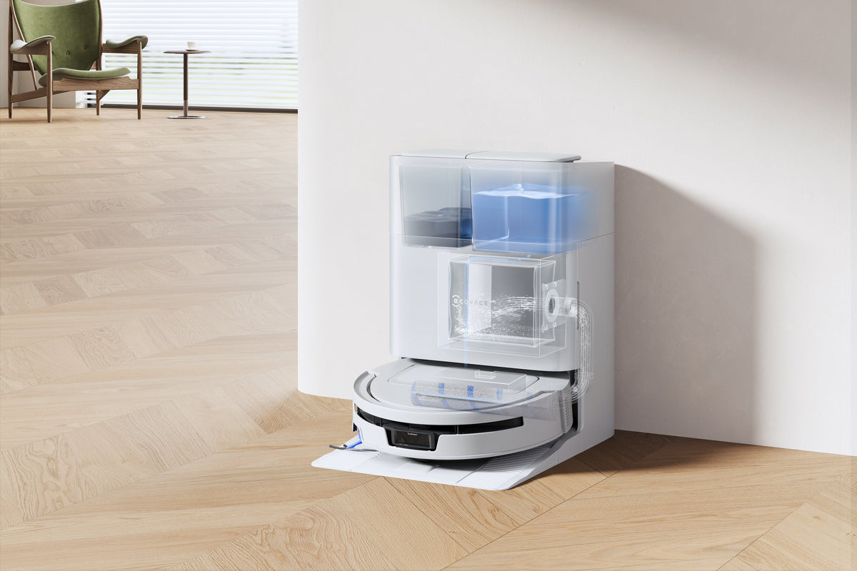 Ecovacs Deebot T90 Max Omni Vacuum Cleaner,Robot,Wet&Dry,30000pa,Truedge 3.0,Zerotangle 4.0,Ozmo Roller 3.0,White+Omni Auto-Empty Station