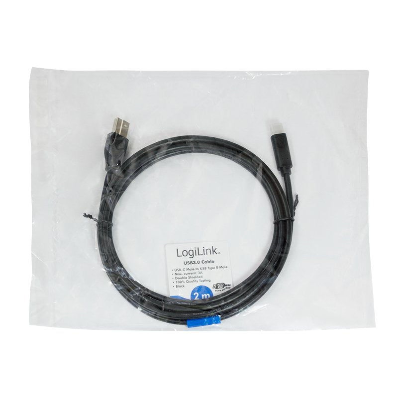 Logilink - Usb 3.2 Gen1x1 Cable, Usb-C Male To Usb-B Male, 2m