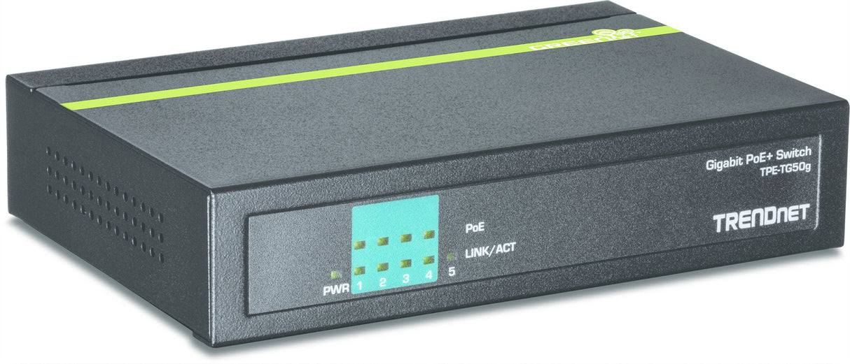 Trendnet Tpe-Tg50g Gigabit Ethernet (10/100/1000) Negro Energía Sobre Ethernet (Poe)