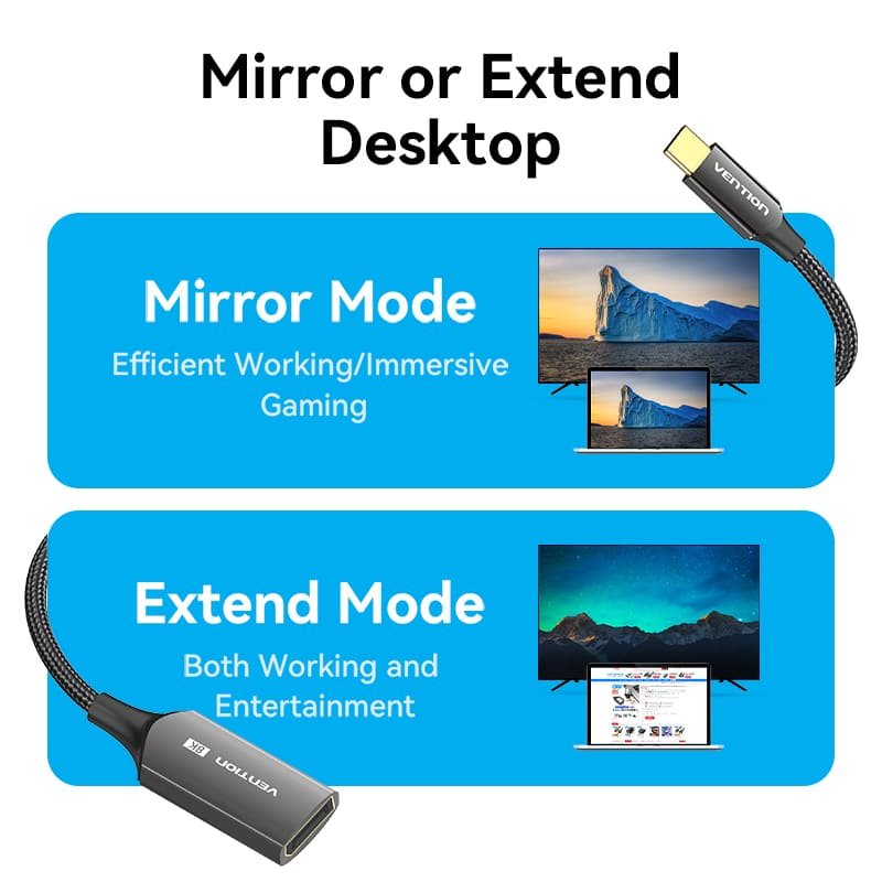 Cotton Braided Usb-C To Dp 8k Ccabl Onverter 0.25m Black Zinc Alloy