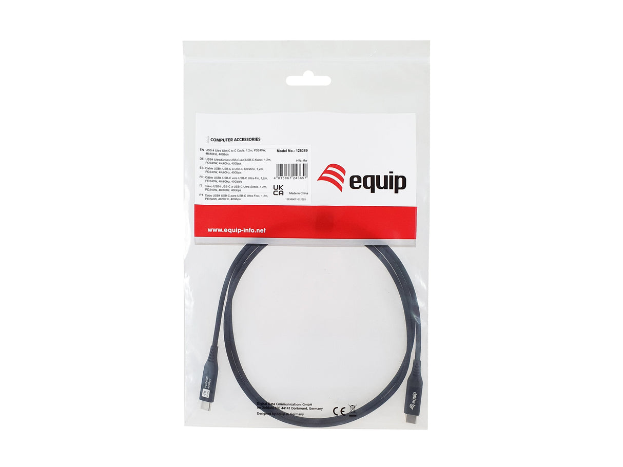Equip Cable Usb-C4.0->C Slim Pd240w M M 1.20m Negro