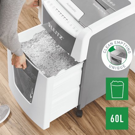 EAN 4002432124121 - Leitz 80150000 triturador de papel Corte cruzado 55 dB 22 cm Gris, Blanco imagen 9
