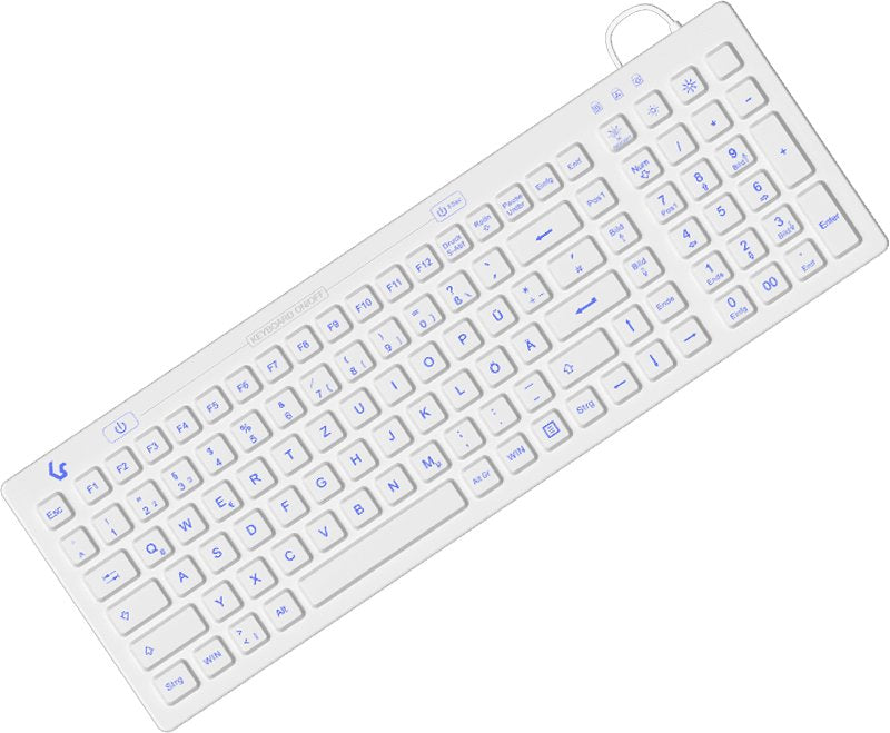Teclado Alemán Keysonic Ksk-6031inel Usb Qwertz Blanco