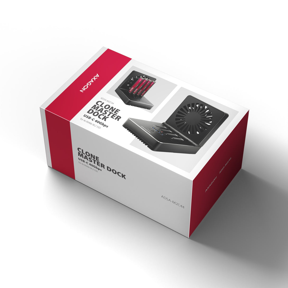 Adsa-M2c44 Stacja Dokujaca Usb4 Dla 4x M.2 Nvme Ssd Z Funkcja Klonowania Dysków Bez Komputera