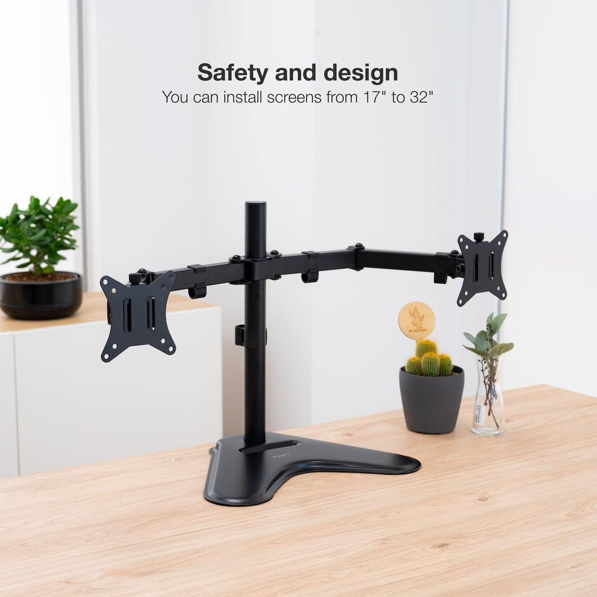 Tooq Soporte De Mesa Con Brazos Articulados Para 2 Monitores De 17"-32" - Giratorio E Inclinable - Peso Max 9kg X Brazo