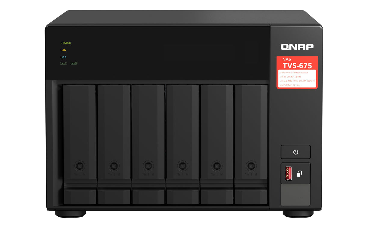 EAN 4713213519387 - QNAP TVS-675 NAS Torre ZhaoXin KaiXian KX-6000 KX-U6580 8 GB DDR4 0 TB QuTS hero Negro imagen 1