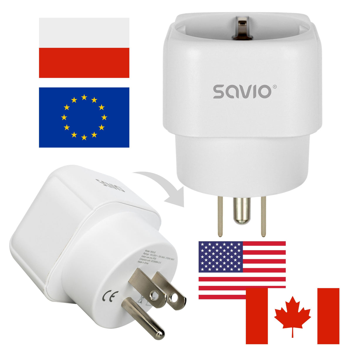 EAN 5901986049081 - Savio AP-03 adaptador e inversor de corriente Universal 3750 W Blanco imagen 5
