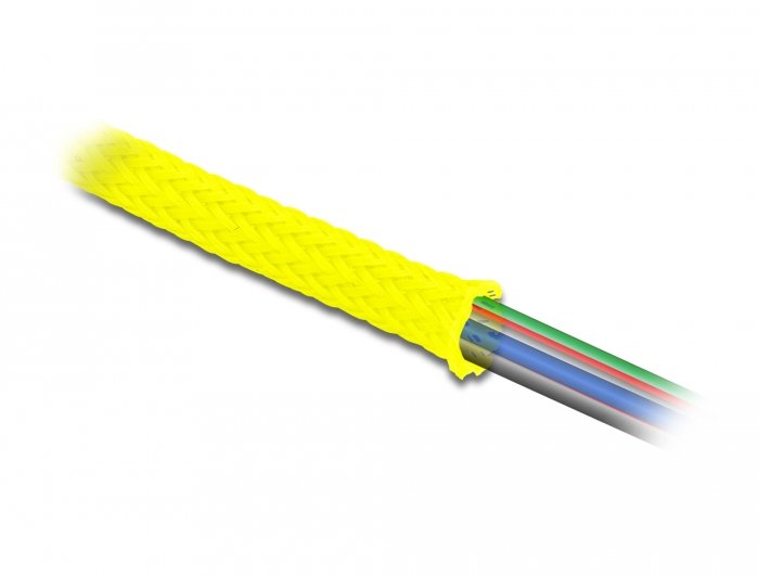 Delock 20755 Funda Trenzada Estirable 2 M X 38 Mm, Color Amarillo