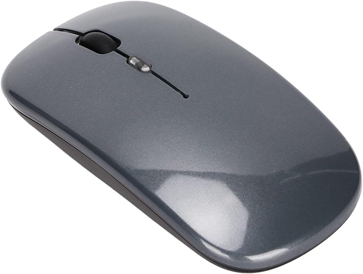 Raton Inalámbrico Recargable 2 En 1 Bluetooth + Usb 2.4g 1600 Dpi Ergonómico Gris