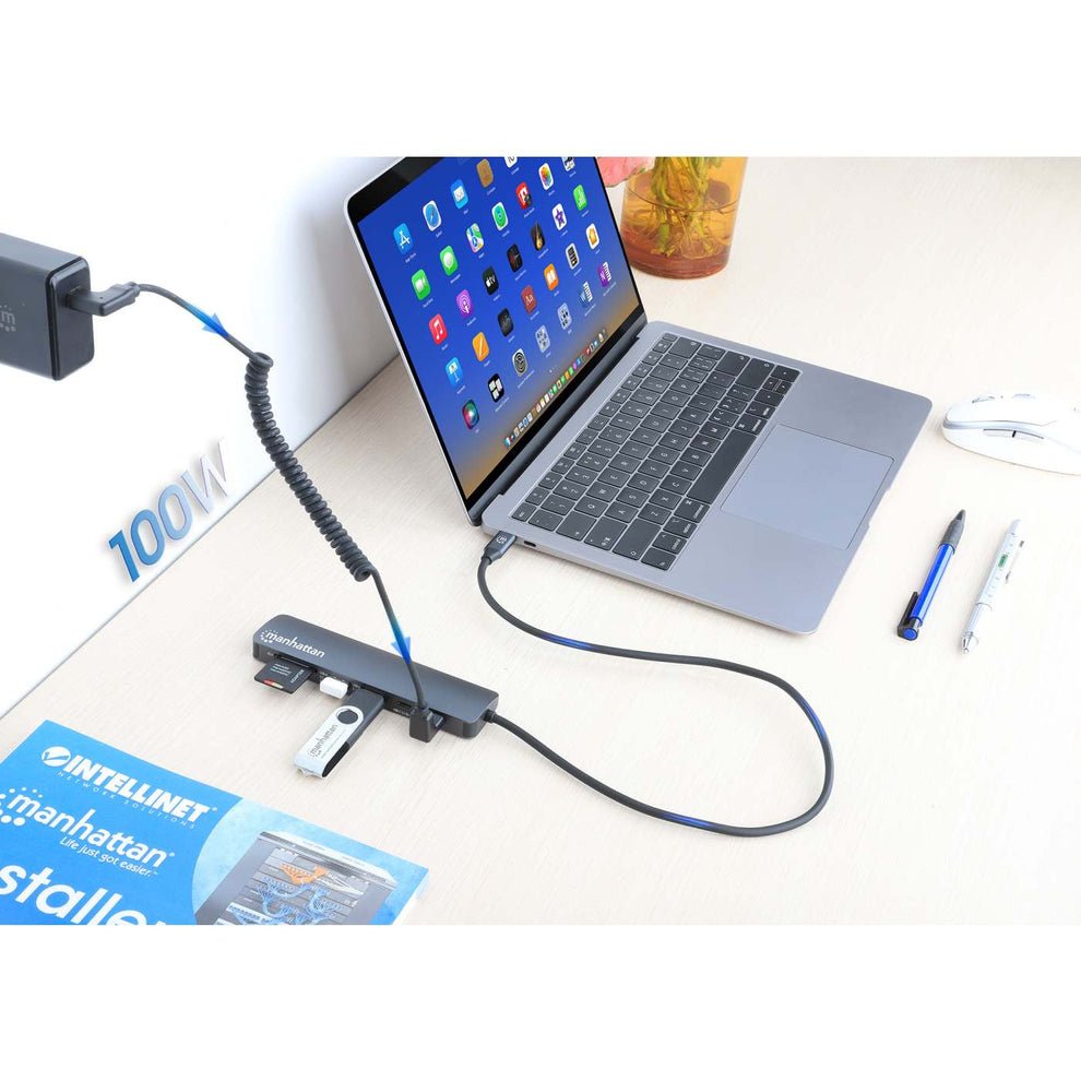 EAN 766623190442 - Manhattan 190442 base para portátil y replicador de puertos Alámbrico USB 3.2 Gen 1 (3.1 Gen 1) Type-C Gri imagen 8