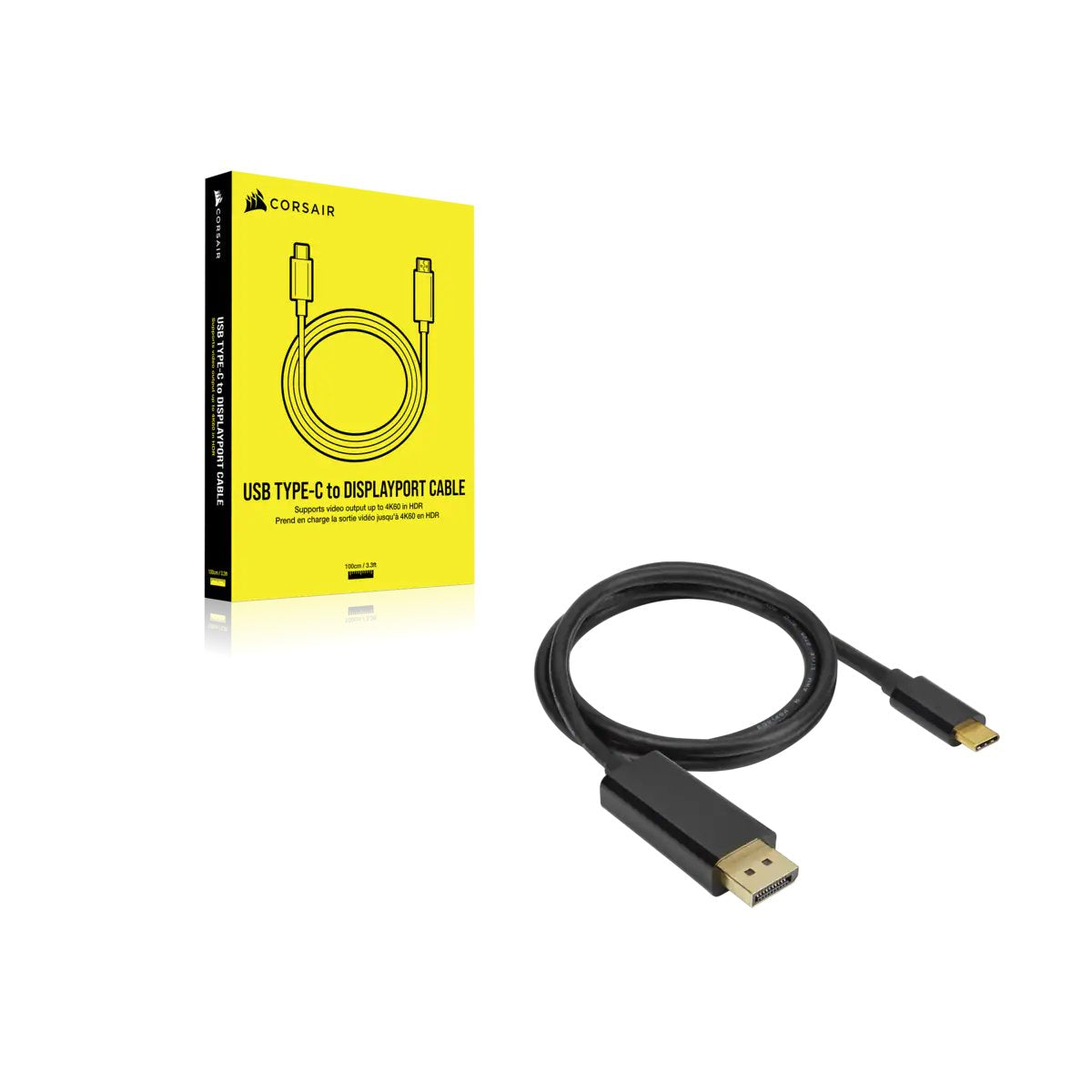 EAN 840006650317 - Corsair CU-9000005-WW adaptador de cable de vídeo 1 m USB Tipo C DisplayPort Negro imagen 2