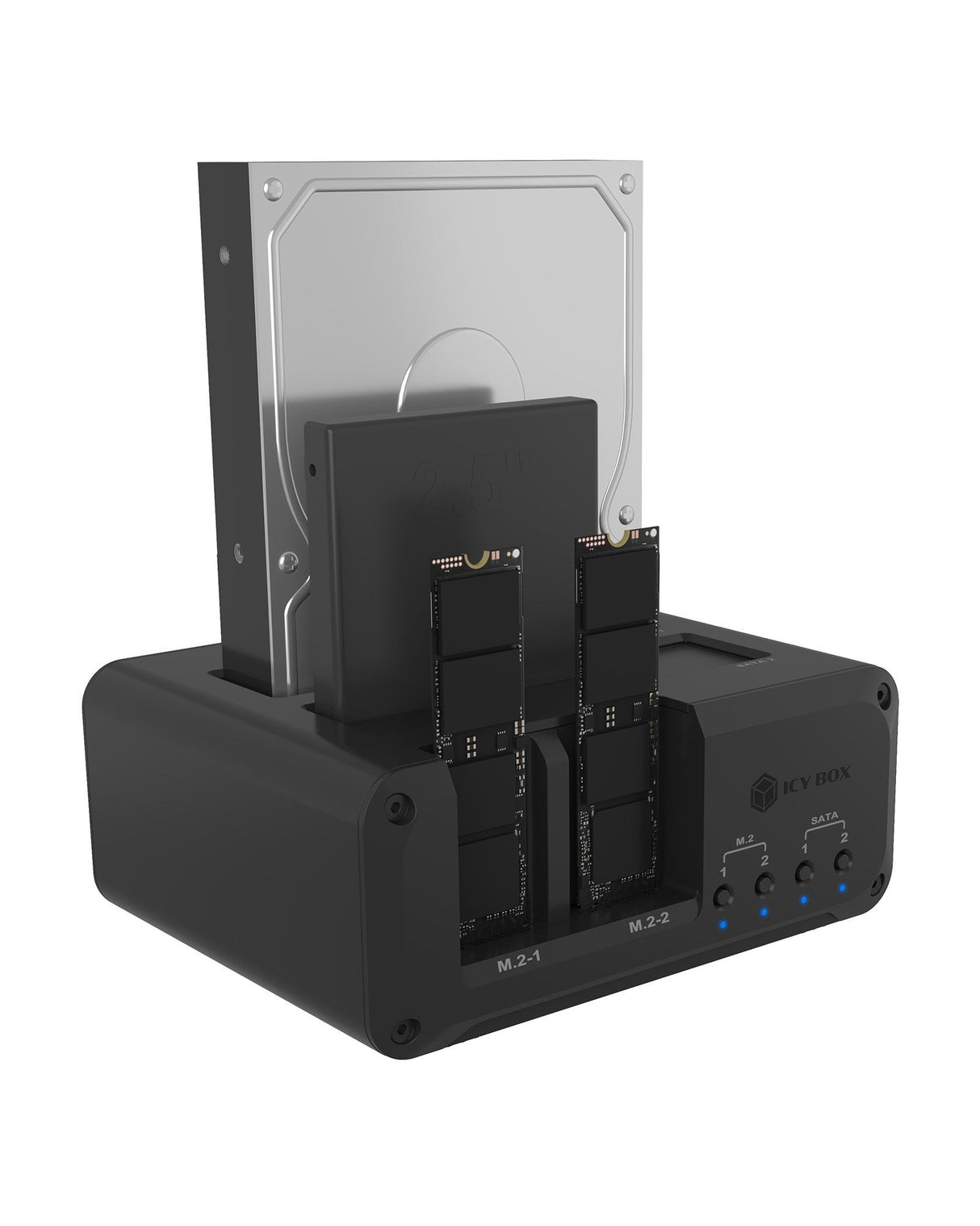 Icy Box Case F. 2x M.2 Nvme And 2x 2.5'' 3.5'' Sata Hdd Ssd 4-Bay