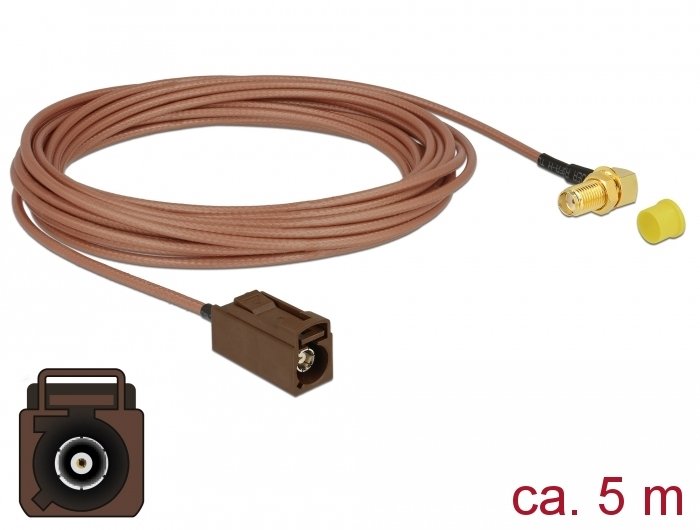 EAN 4043619896837 - DeLOCK 89683 cable coaxial RG-316 5 m FAKRA F SMA Negro, Marrón, Oro, Amarillo imagen 1