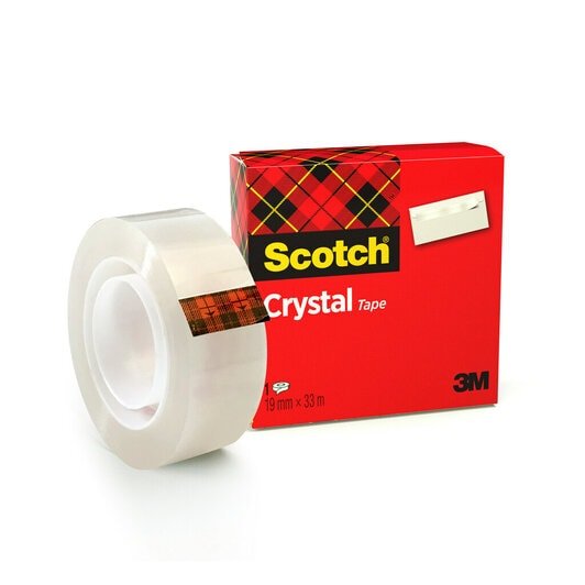 Scotch Cinta Adhesiva 600 Supertransparente Crystal 19mm X 33m Caja Individual