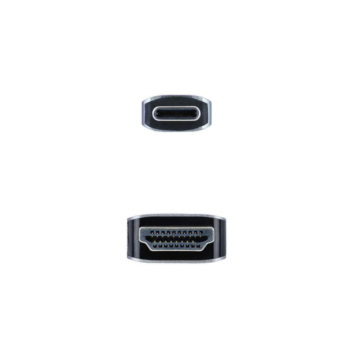 EAN 8433281009899 - Nanocable 10.15.5102 adaptador de cable de vídeo 1,8 m USB Tipo C HDMI Aluminio, Negro imagen 3