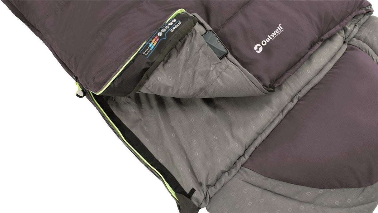 Outwell Contour Saco De Dormir Rectangular Poliéster Púrpura