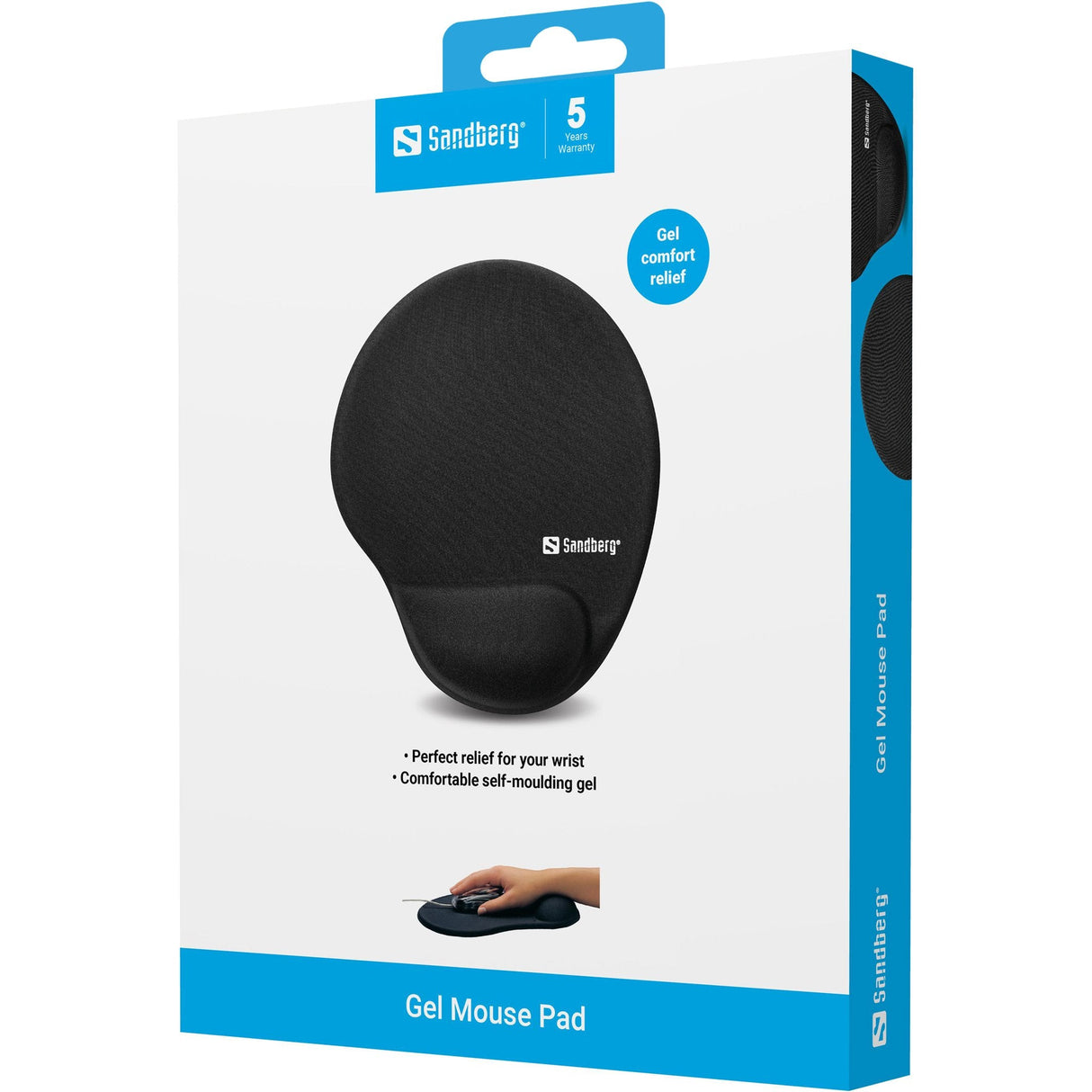 Sandberg Alfombrilla Gel Con Reposamuñecas, Negro