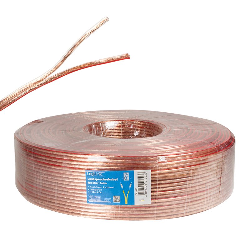 EAN 4052792013030 - LogiLink CA1086 cable de audio 100 m Transparente imagen 4