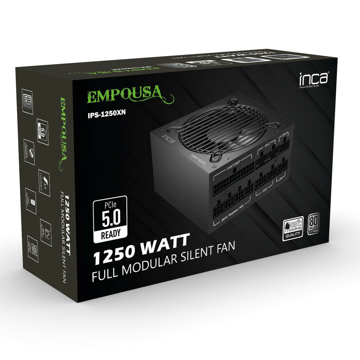 Inca Ips-1250xn Unidad De Fuente De Alimentación 1250 W Atx Negro