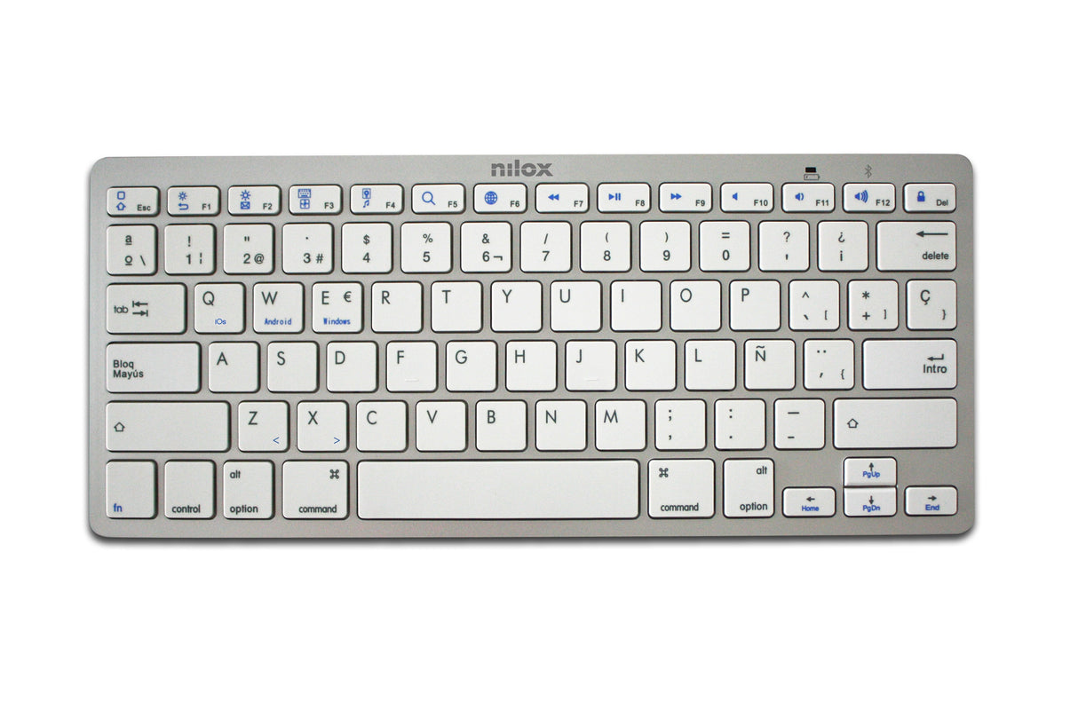 Teclado Español Nilox Bluetooh Silver