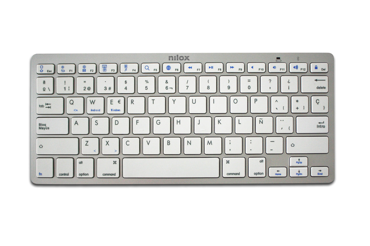 Teclado Español Nilox Bluetooh Silver
