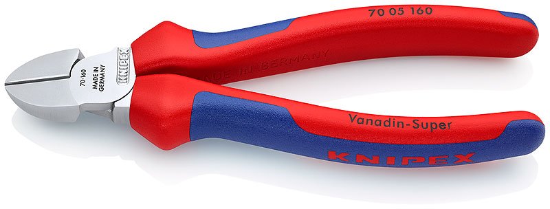 Knipex 70 05 160, Alicates De Corte Diagonal, 4 Mm, Acero Cromo Vanadio, De Plástico, Azul/Rojo, 16 Cm