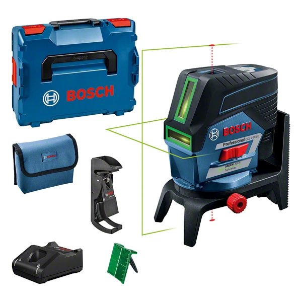 Láser Combinado Bosch Professional Gcl 2-50 Cg Professional + Rm2, Láser De Líneas Cruzadas Azul/Negro, L-Boxx, Con Soporte 0601066h00