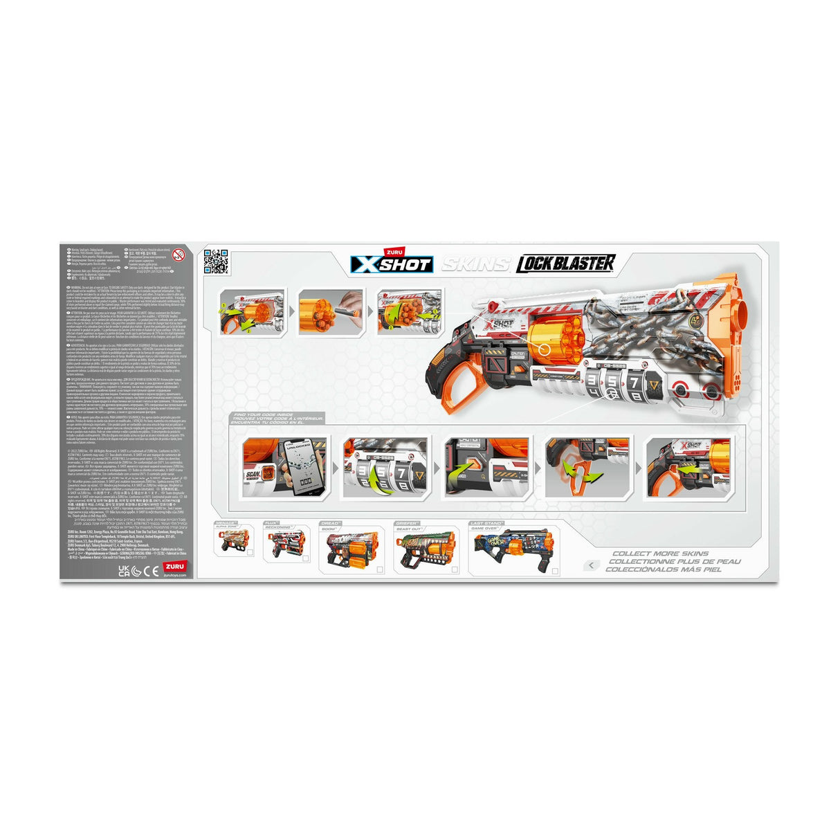 Zuru X-Shot Skins Lock Blaster Con Dardos, Dart Blaster 36606