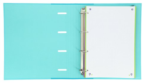 Oxford Carpeta De Anillas Touch 4x35 Europeanbinder Con Recambio 100 Hojas 5x5 A4+ Azul Pastel